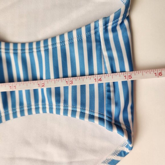 Outdoor Oasis 2X Plus Size High-Waisted Swim Bottoms Blue White Striped NWOT - Picture 10 of 13